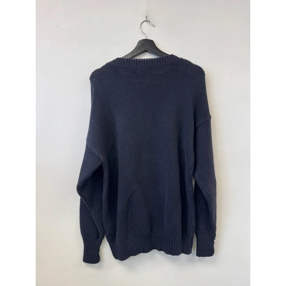 Vintage Dockers Sweater Mens Large Blue Chunky‎ Knit Crewneck Nautical USA 90s